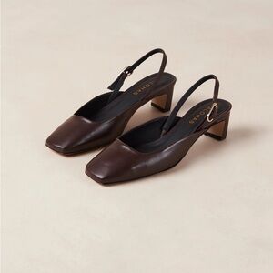 Aloha Lindy Coffee Brown Leather Pumps